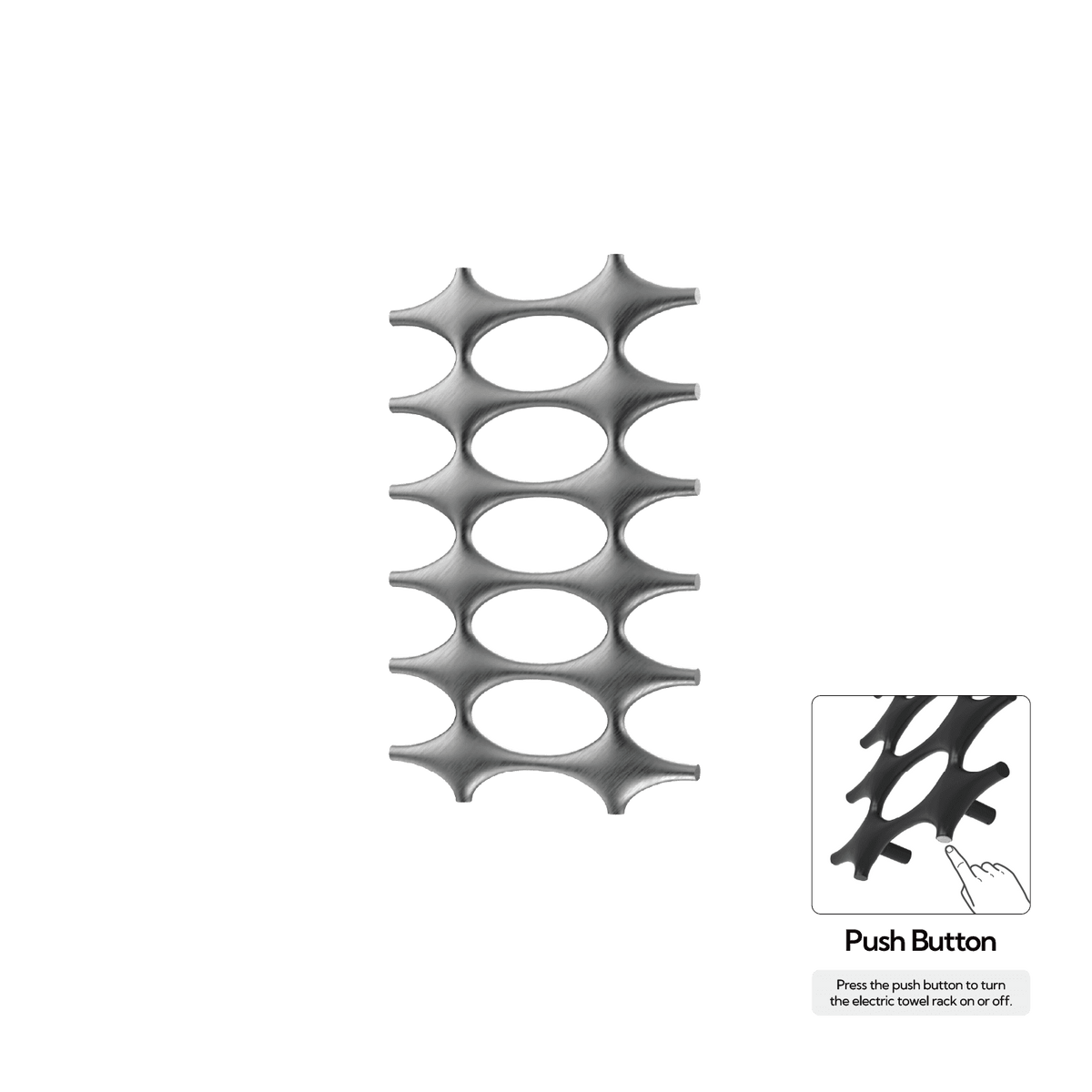 P&Bhusri K015-M-GML-N K015 Towel Warmer in PVD Gun Metal