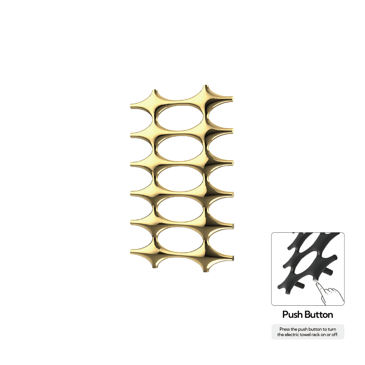 P&Bhusri K015-M-LGD-N K015 Towel Warmer in PVD Polished Luxury Gold