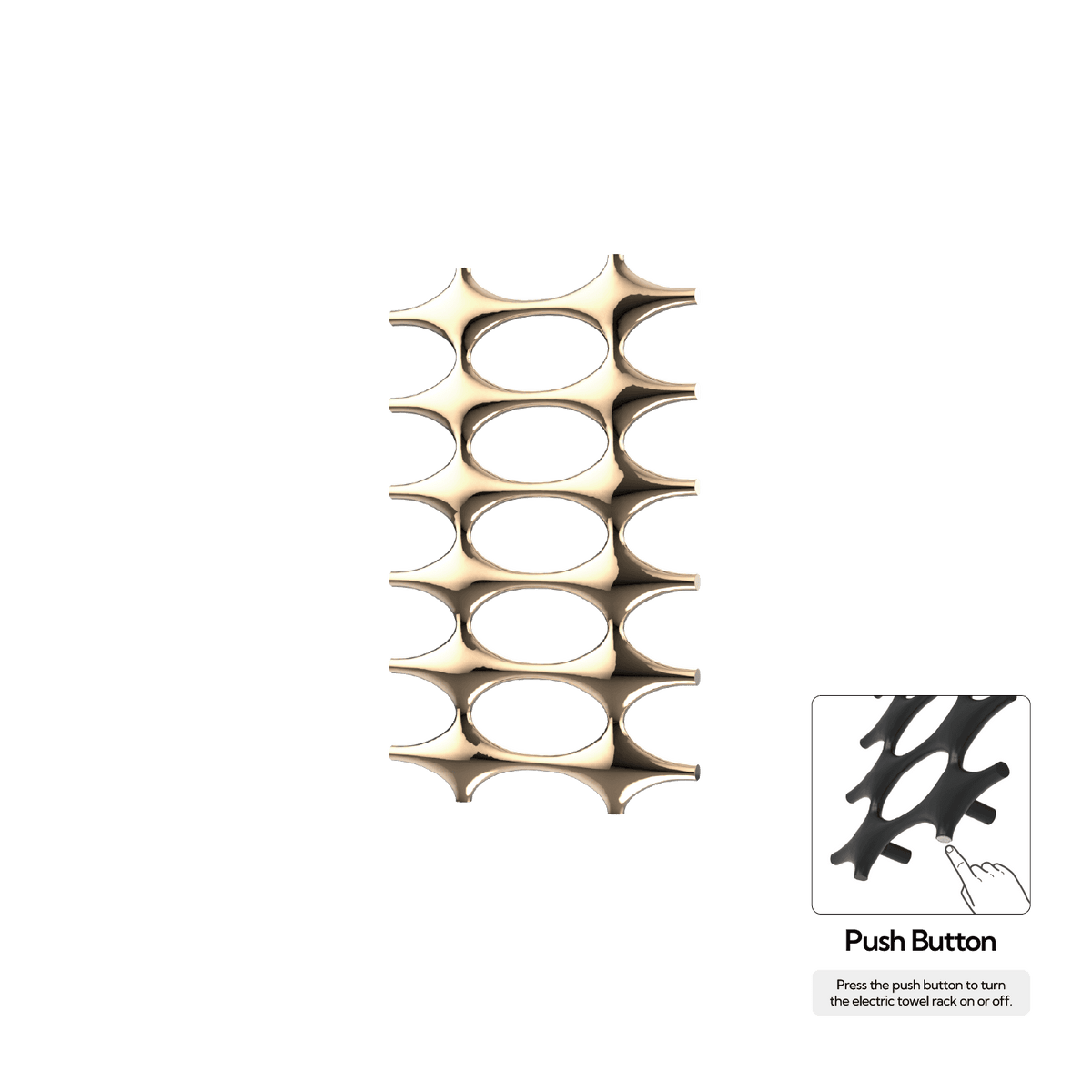 P&Bhusri K015-M-PBZ-N K015 Towel Warmer in PVD Polished Bronze