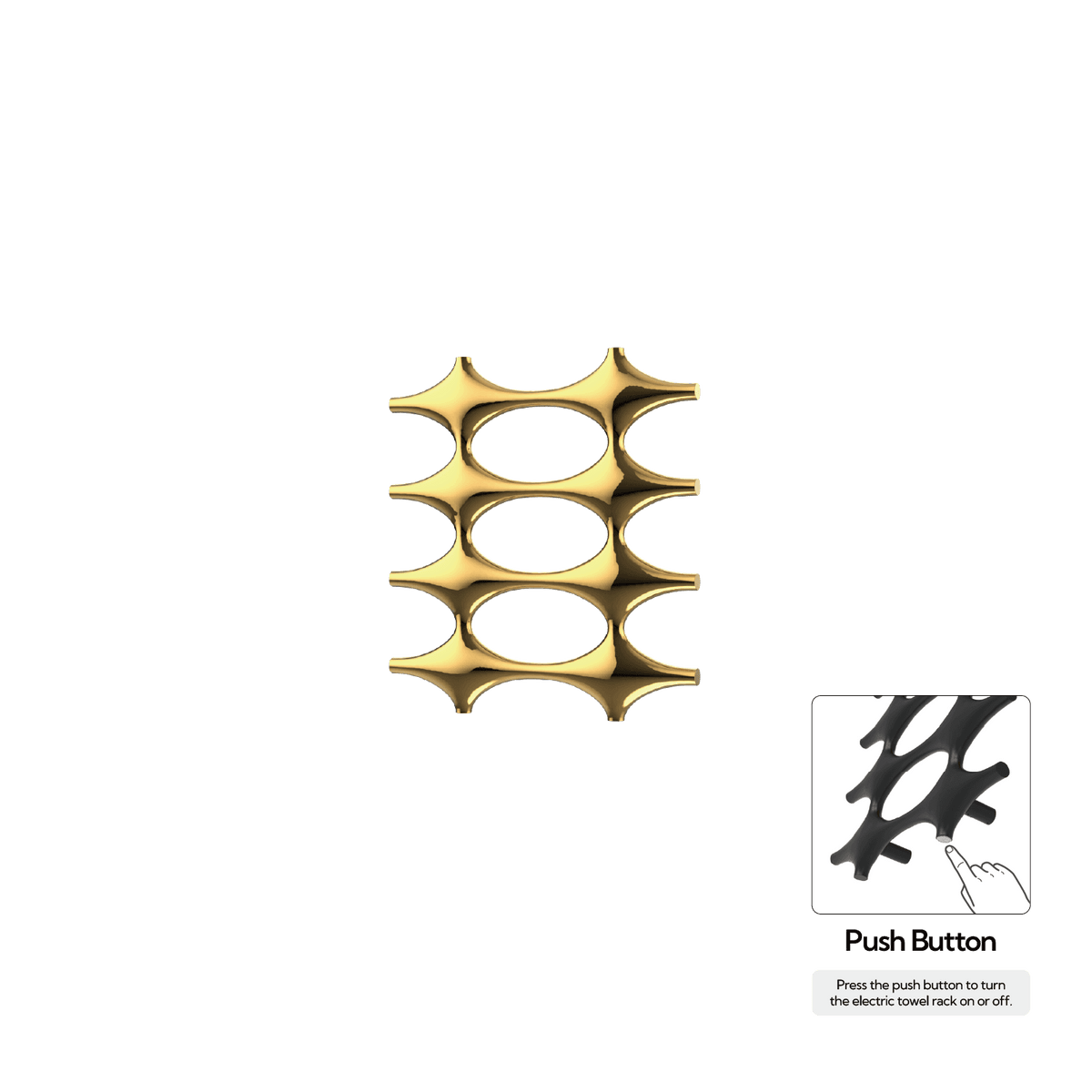 P&Bhusri K015-S-24K-N K015 Towel Warmer in PVD 24K Gold
