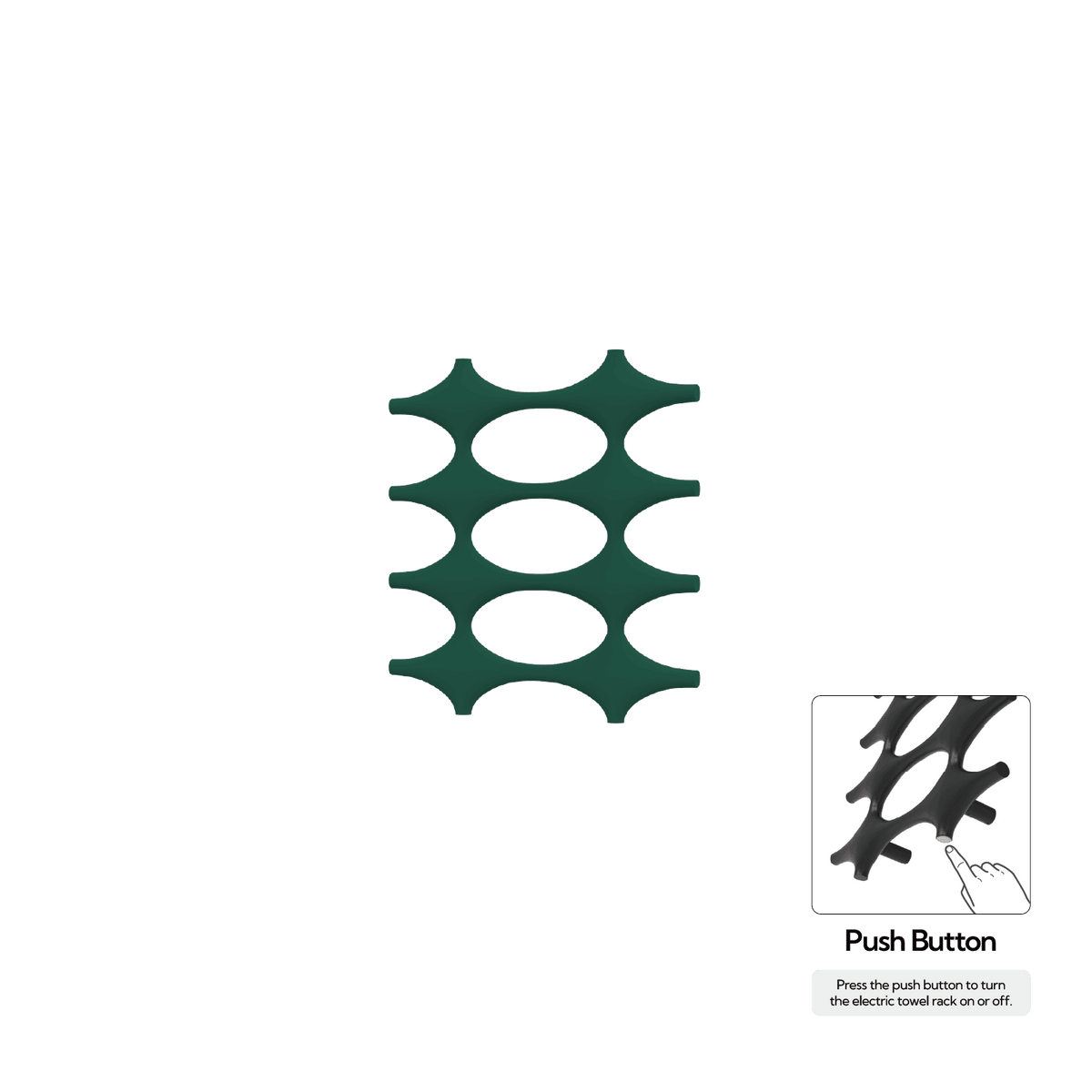 P&Bhusri K015-S-EGR-N K015 Towel Warmer in Emerald Green