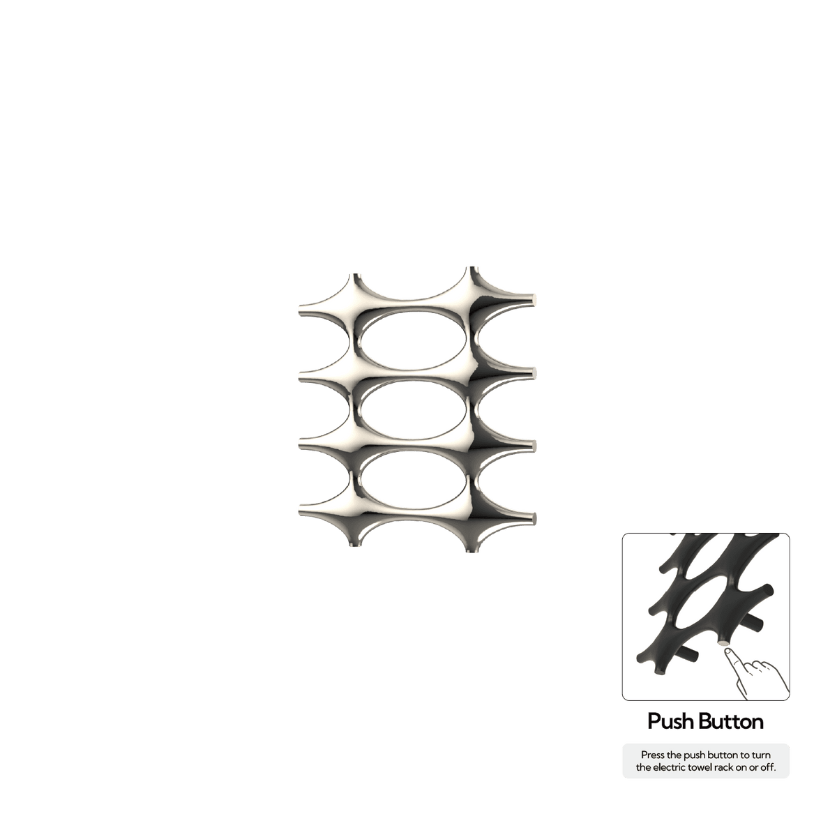 P&Bhusri K015-S-PNI-N K015 Towel Warmer in PVD Polished Nickel