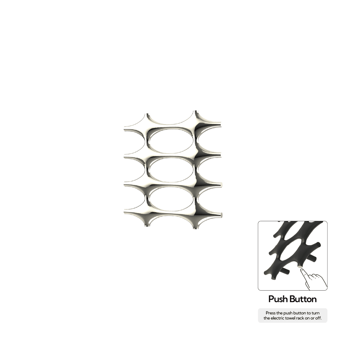 P&Bhusri K015-S-PWG-N K015 Towel Warmer in PVD Polished White Gold