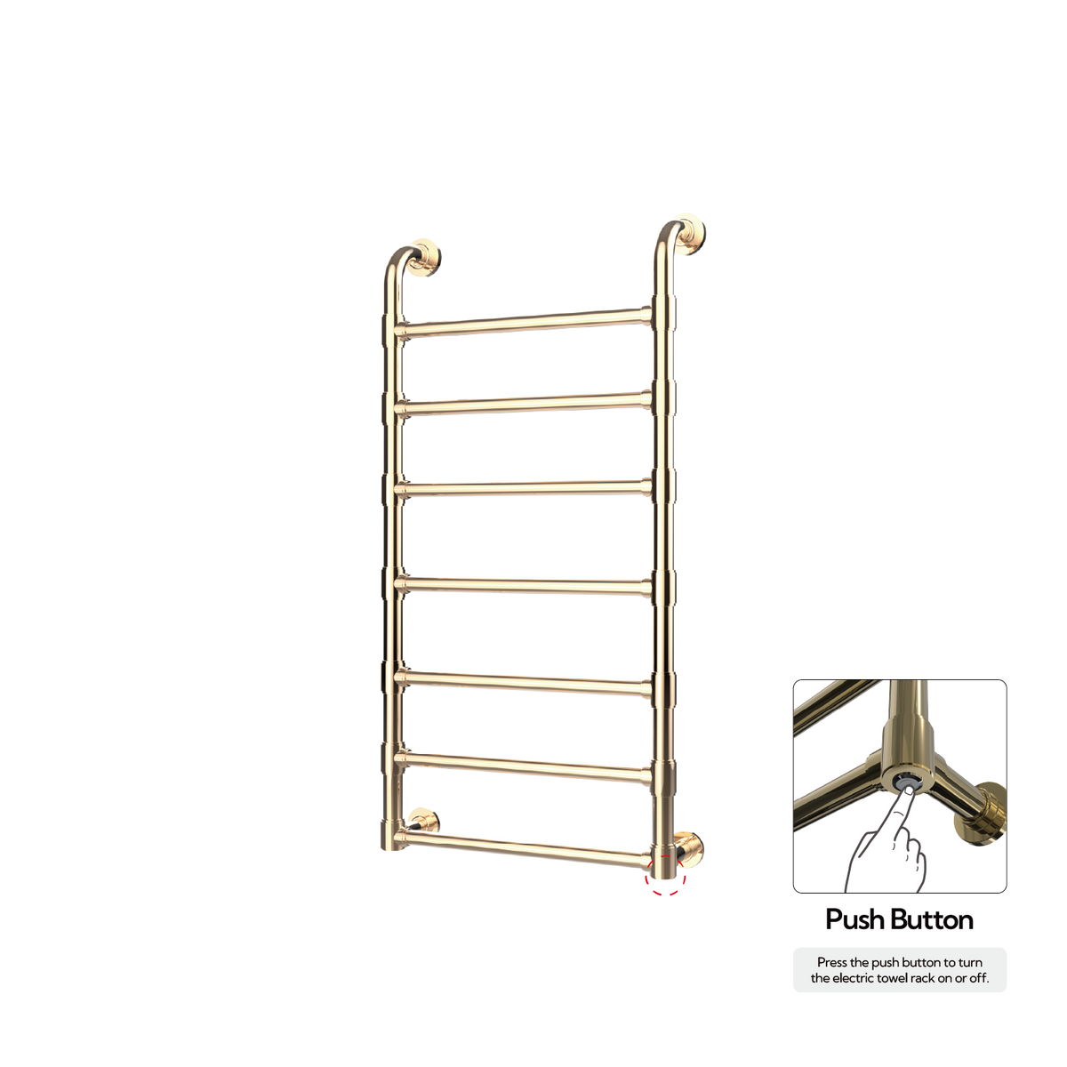 P&Bhusri K05-M-PBZ-N K05 Towel Warmer in PVD Polished Bronze