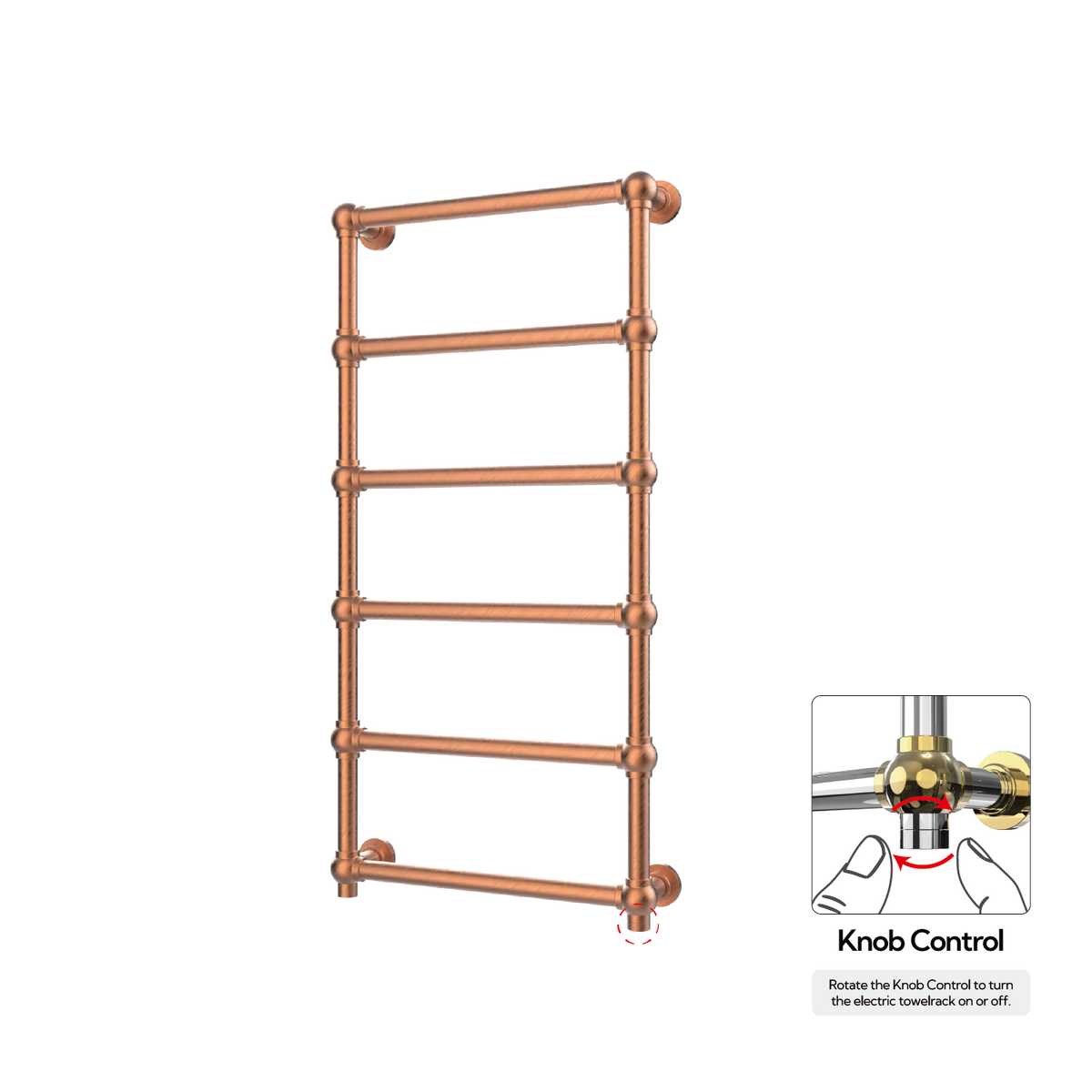 P&Bhusri K06-L-BRG-XK K06 Towel Warmer in PVD Brushed Rose Gold