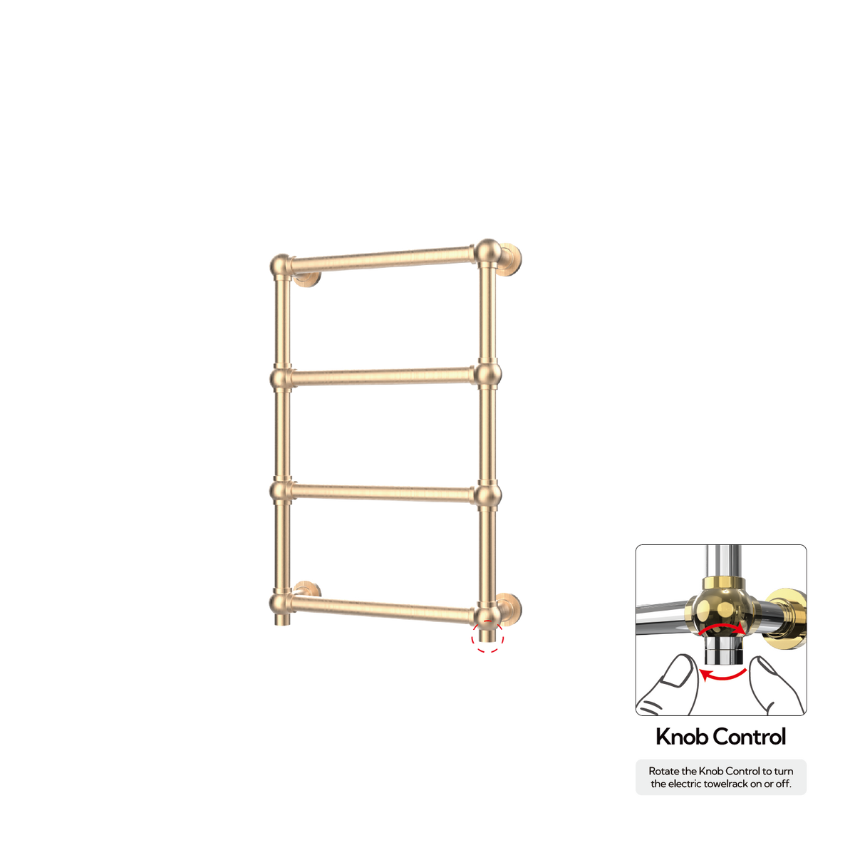 P&Bhusri K06-M-BBZ-XK K06 Towel Warmer in PVD Brushed Bronze