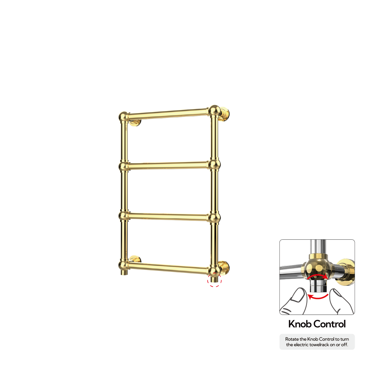 P&Bhusri K06-M-LGD-XK K06 Towel Warmer in PVD Polished Luxury Gold