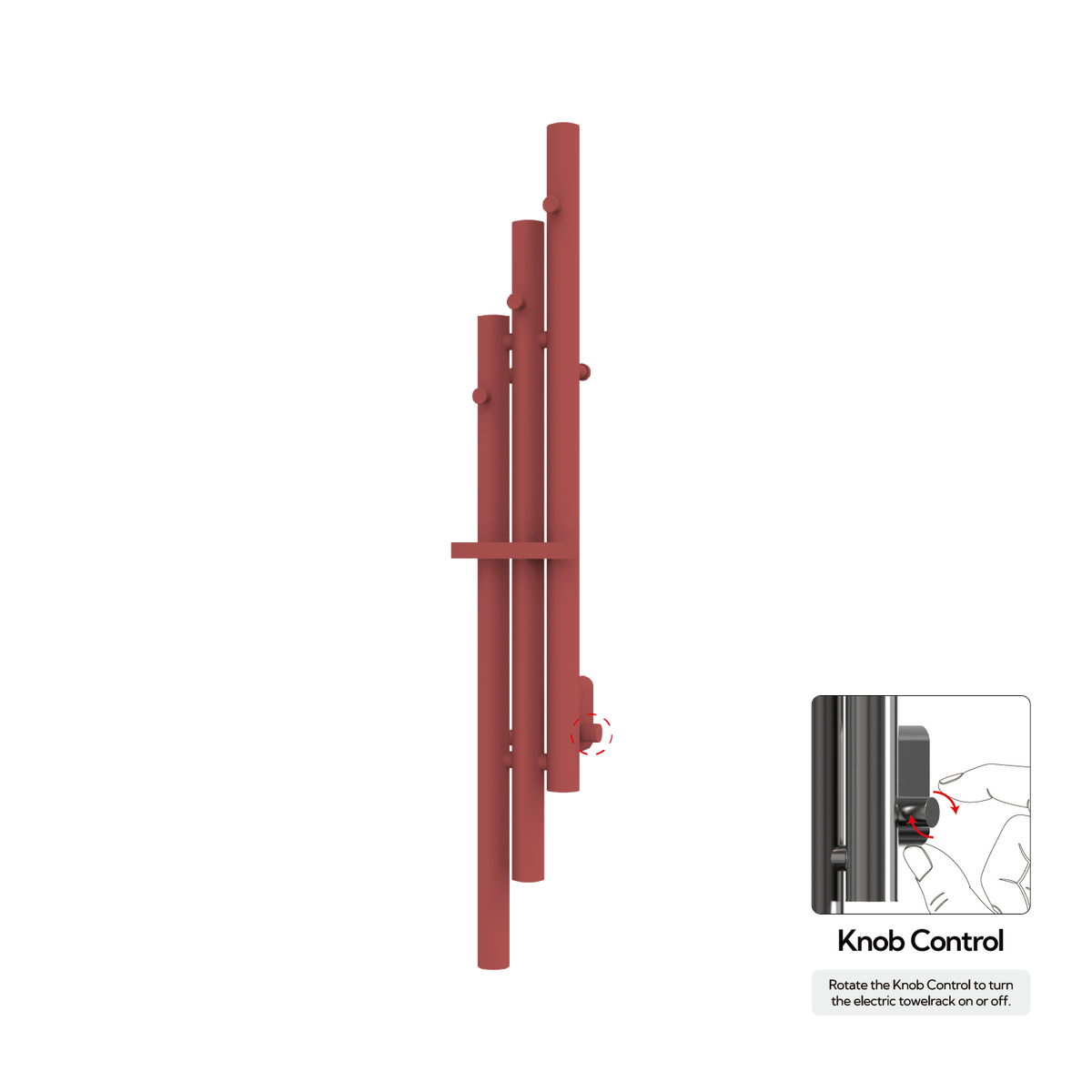 P&Bhusri K102-M-ARD-XK K102 Towel Warmer in Amber Red