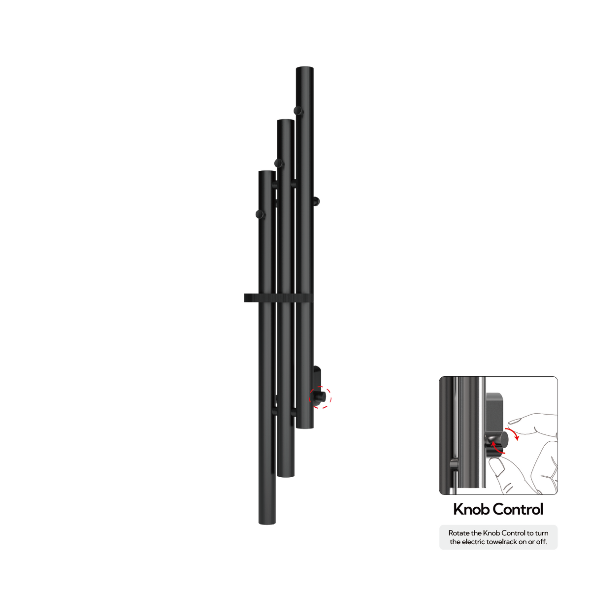 P&Bhusri K102-M-BBN-XK K102 Towel Warmer in PVD Brushed Black Nickel