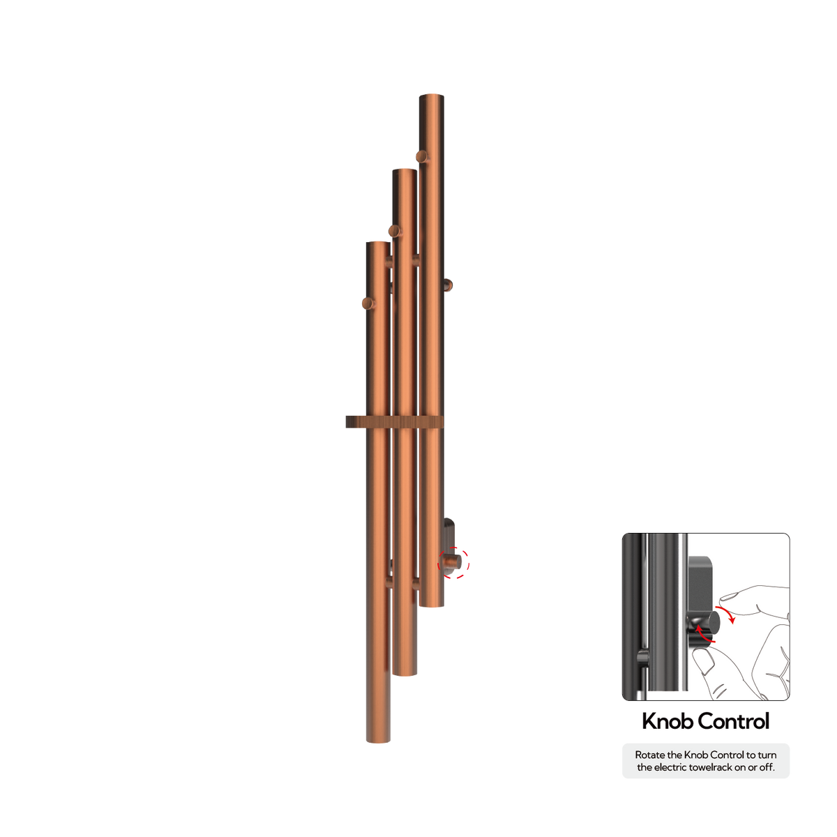 P&Bhusri K102-M-BRG-XK K102 Towel Warmer in PVD Brushed Rose Gold
