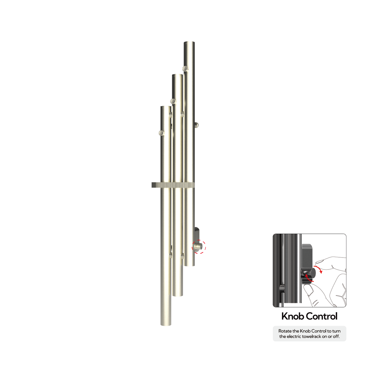 P&Bhusri K102-M-BWG-XK K102 Towel Warmer in PVD Brushed White Gold