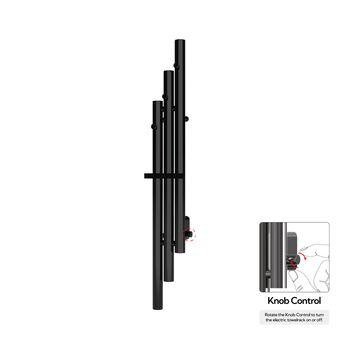 P&Bhusri K102-M-PBN-XK K102 Towel Warmer in PVD Polished Black Nickel