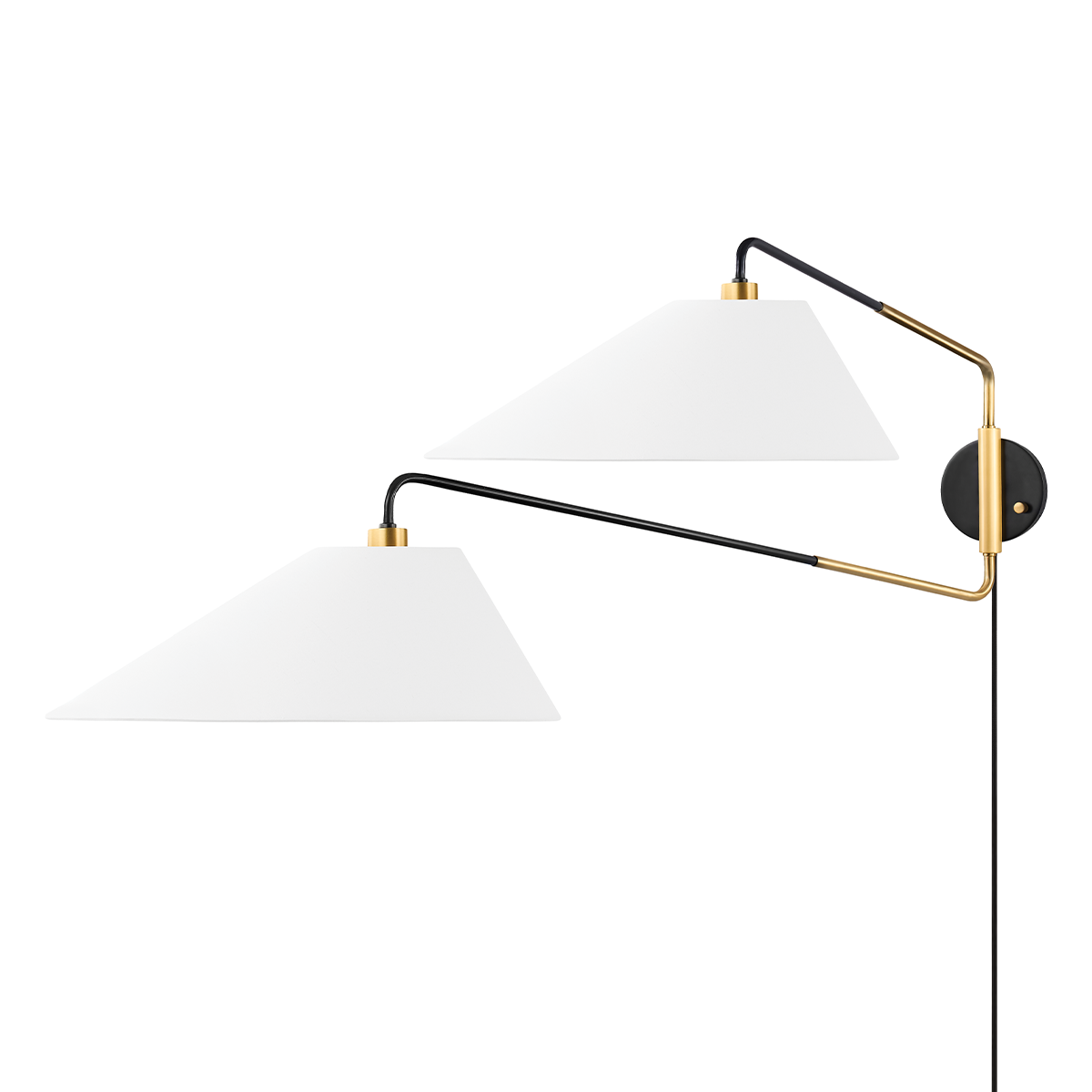 Applique murale à brancher Hudson Valley Lighting KBS1751102-AOB Duo Laiton vieilli/Vieux bronze