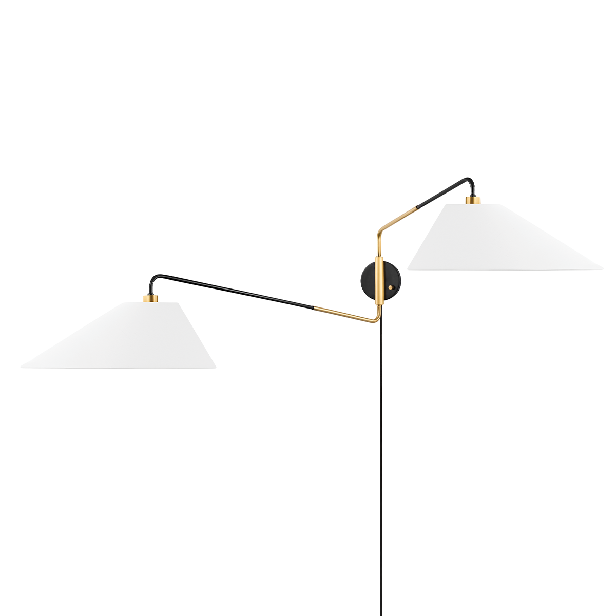 Applique murale à brancher Hudson Valley Lighting KBS1751102-AOB Duo Laiton vieilli/Vieux bronze