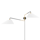 Applique murale à brancher Hudson Valley Lighting KBS1751102-AOB Duo Laiton vieilli/Vieux bronze