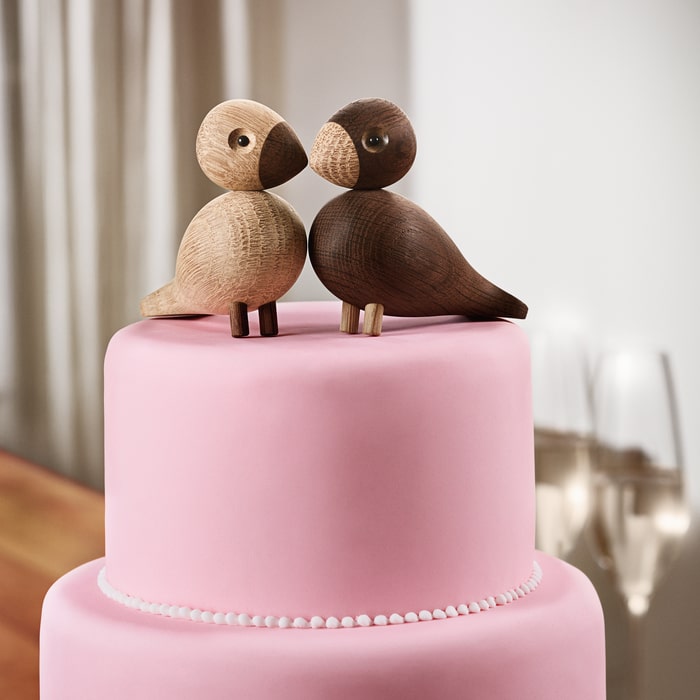 Kay Bojesen 39204 Lovebirds Wooden Figurine in Oak/Smoked Oak