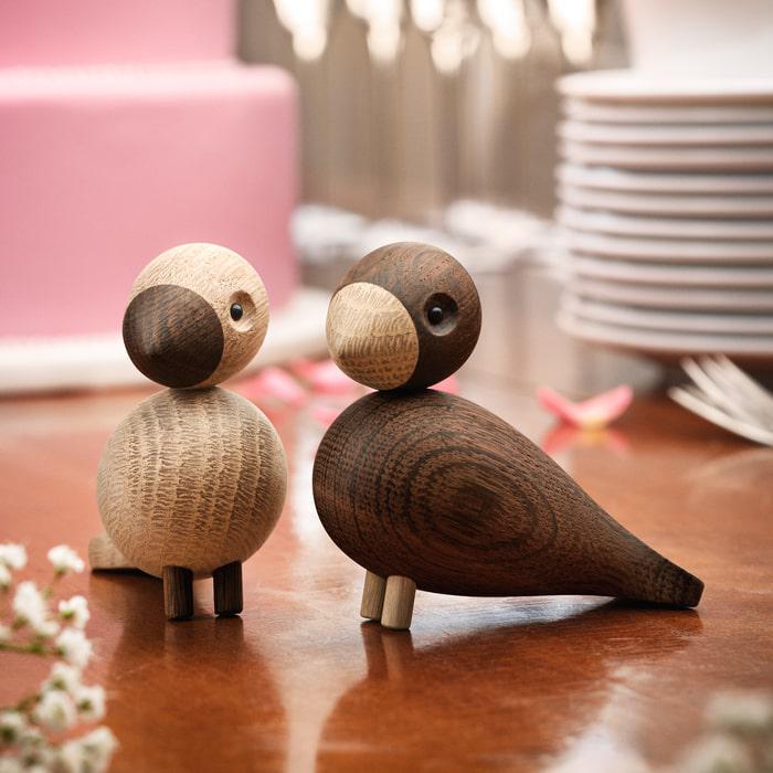 Kay Bojesen 39204 Lovebirds Wooden Figurine in Oak/Smoked Oak