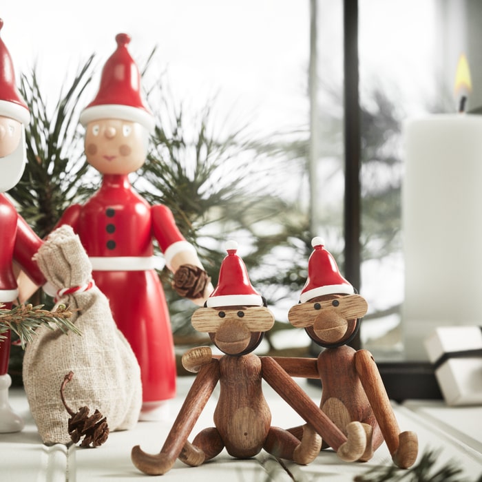 Kay Bojesen 39237 Bonnet de Père Noël pour figurines en bois rouge/blanc