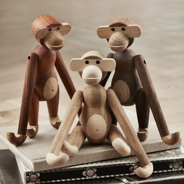 Kay Bojesen 39256 Monkey Wooden Figurine in Oak/Maple