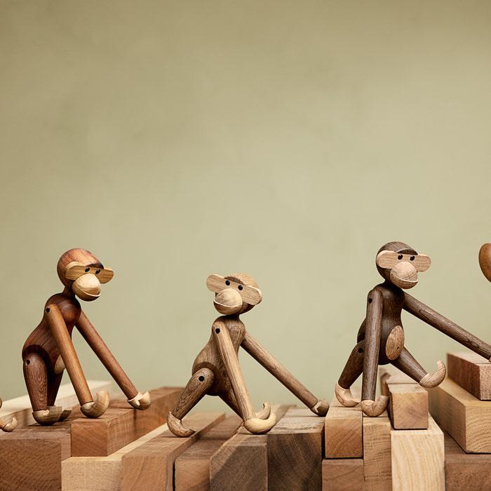 Kay Bojesen 39256 Monkey Wooden Figurine in Oak/Maple