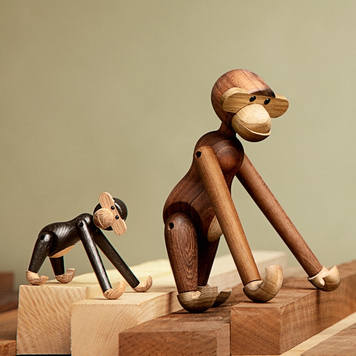Kay Bojesen 39276 Monkey Wooden Figurine in Dark Stained Oak