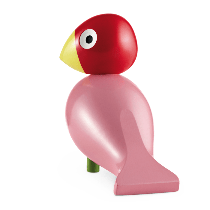 Kay Bojesen 39400 Figurine en bois oiseau chanteur rose/rouge