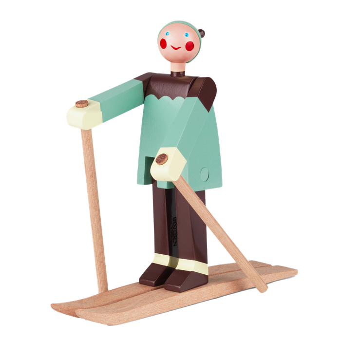 Kay Bojesen 39410 Skier Wooden Christmas Figurine in Multi