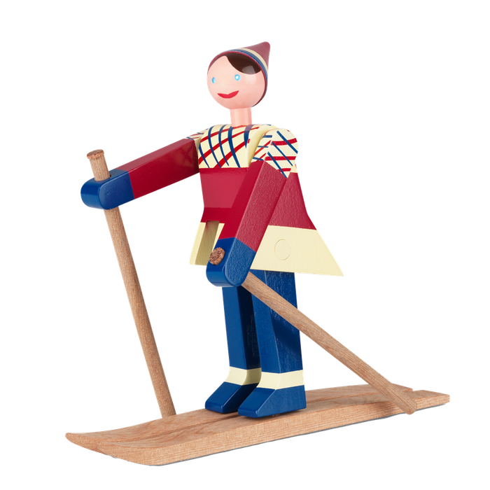 Kay Bojesen 39411 Skier Wooden Christmas Figurine in Multi