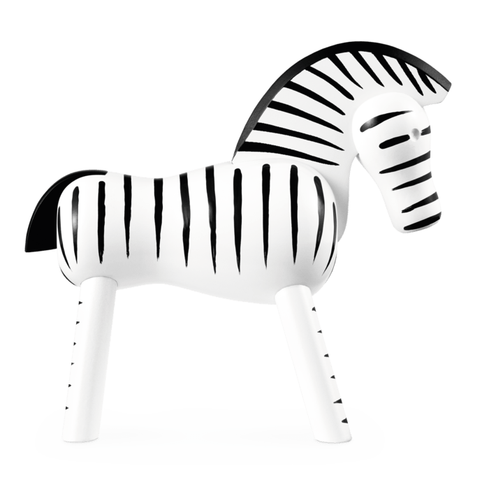 Kay Bojesen 39421 Zebra Wooden Figurine in Black/White