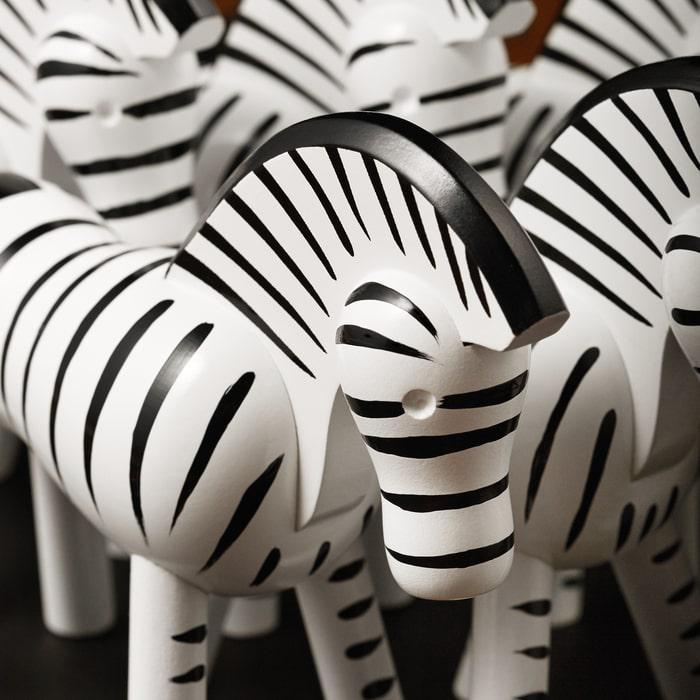 Kay Bojesen 39421 Zebra Wooden Figurine in Black/White