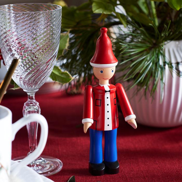 Kay Bojesen 39435 Christmas Ole Wooden Figurine in Red/Blue/White