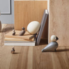 Kay Bojesen 39460 Pair of Sparrows Wooden Figurine Set in Oak/Smoked Oak