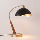 Nova of California 1044878MG Boomerang Luna Bella Table Lamp in Dark Walnut/Weathered Brass