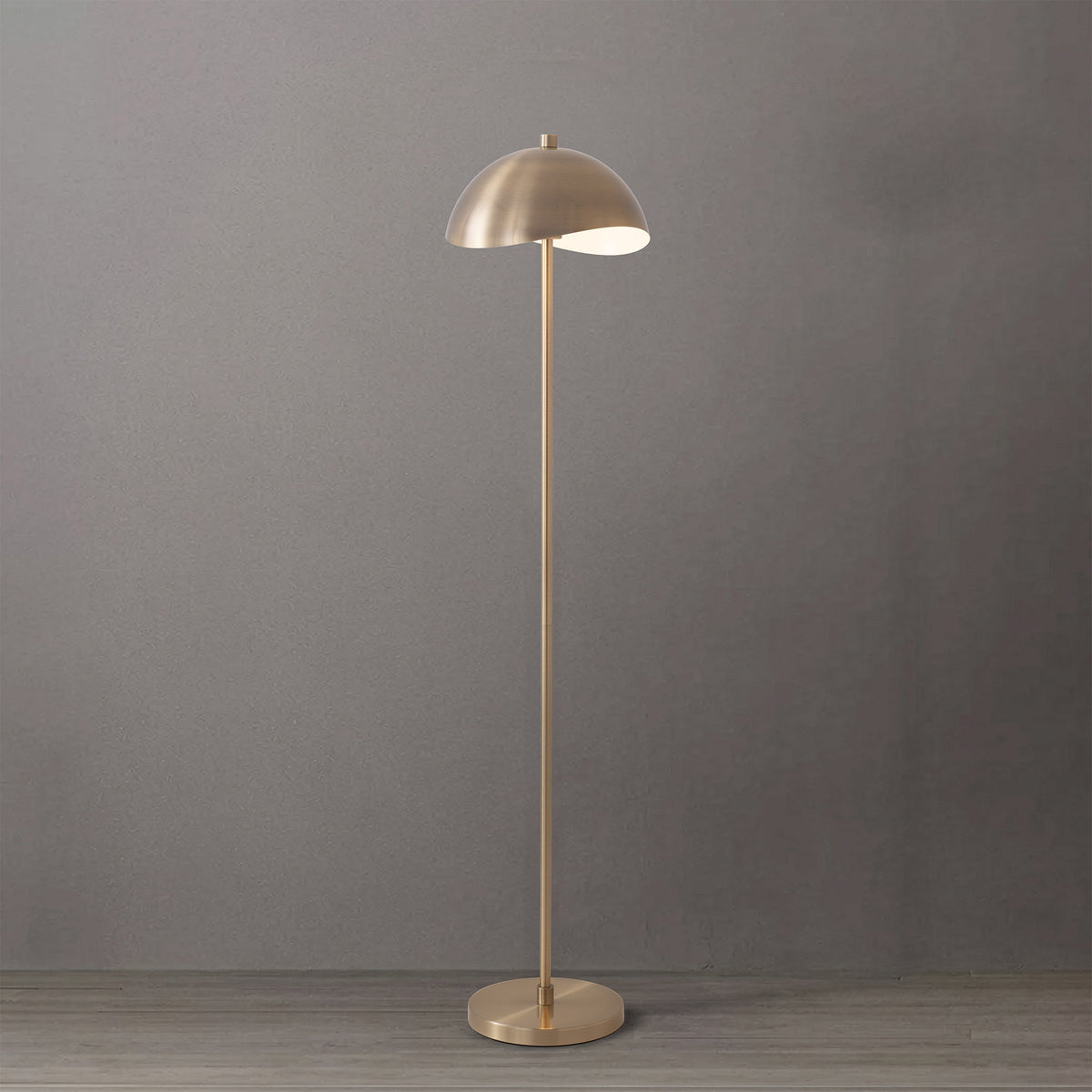 Nova of California 2034853WW Luna Bella Slimline Half Dome Floor Lamp in Weathered Brass