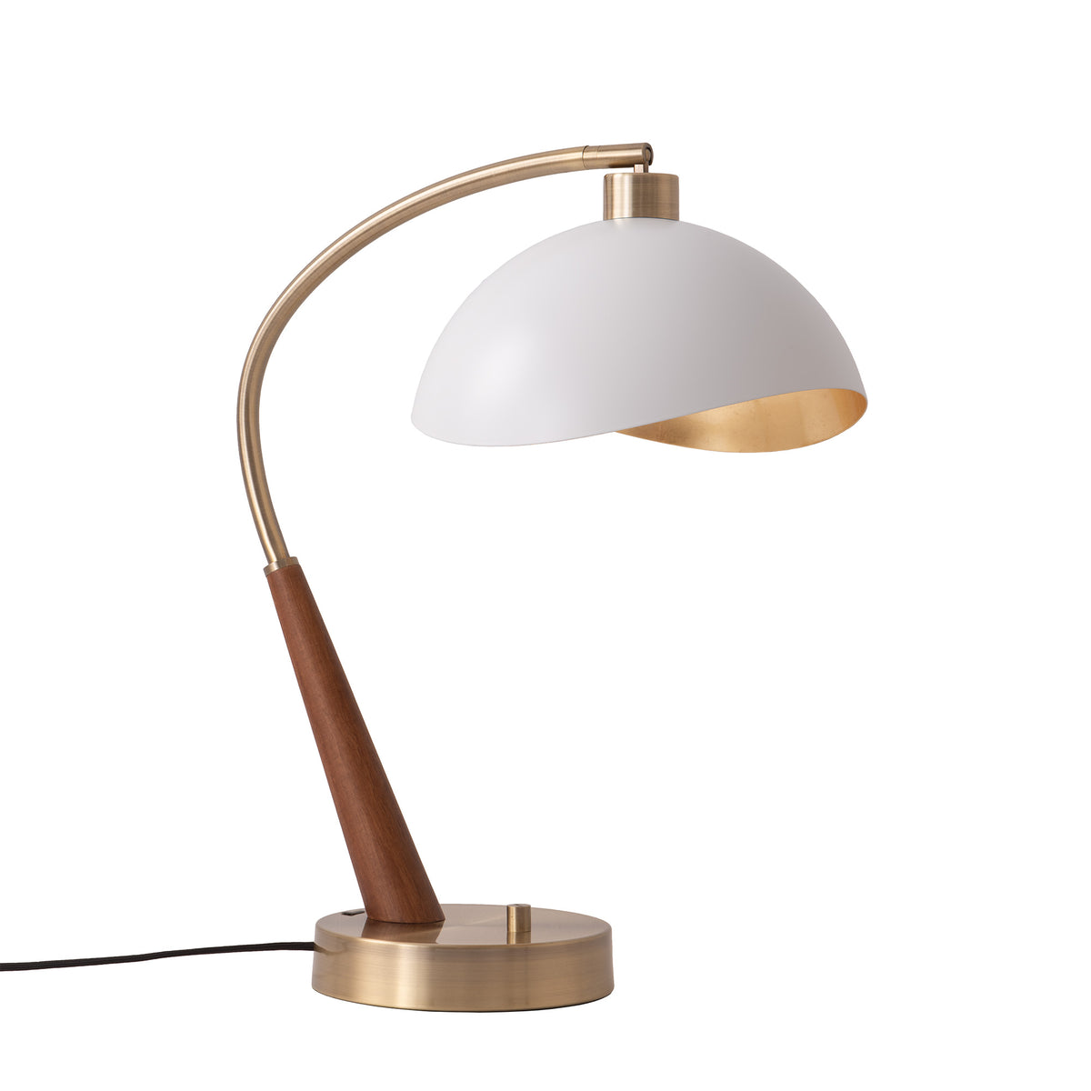 Nova of California 1044878MG Boomerang Luna Bella Table Lamp in Dark Walnut/Weathered Brass