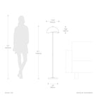 Nova of California 2034853WW Luna Bella Slimline Half Dome Floor Lamp in Weathered Brass