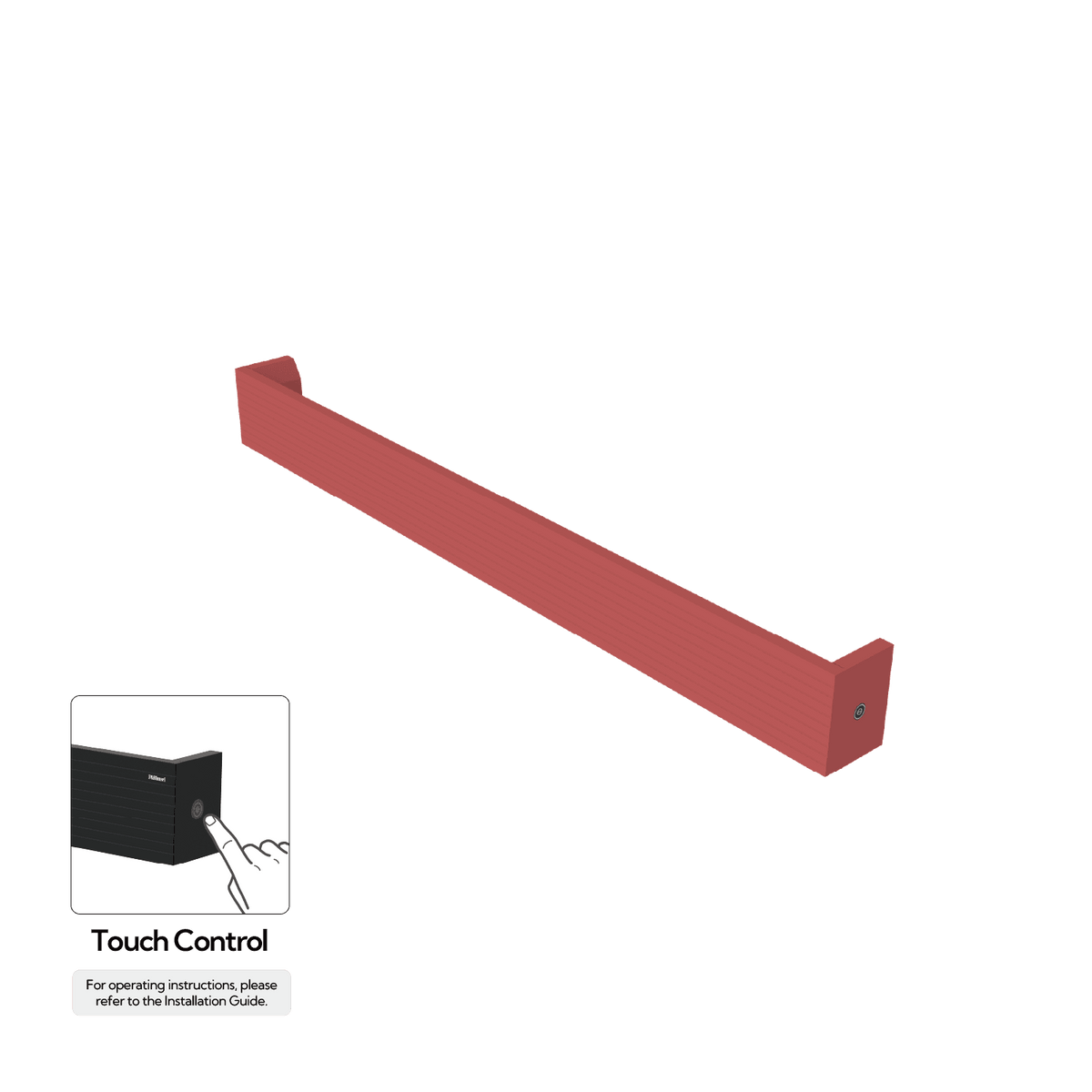 Sèche-serviettes P&Bhusri L32-M-ARD-H L32, rouge ambré