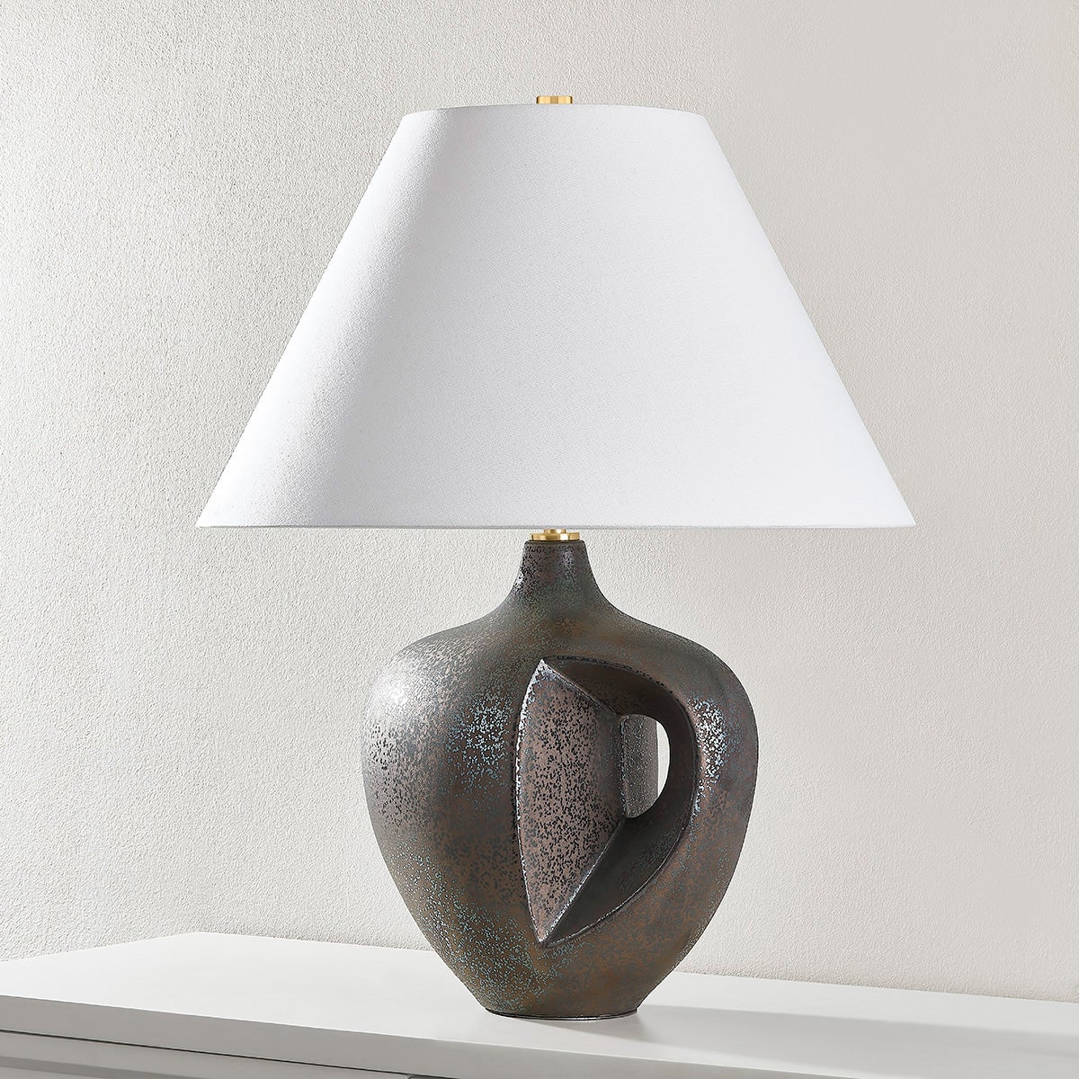 Éclairage Hudson Valley L7124-AGB/C07 AVENEL Lampe de table en bronze réactif céramique