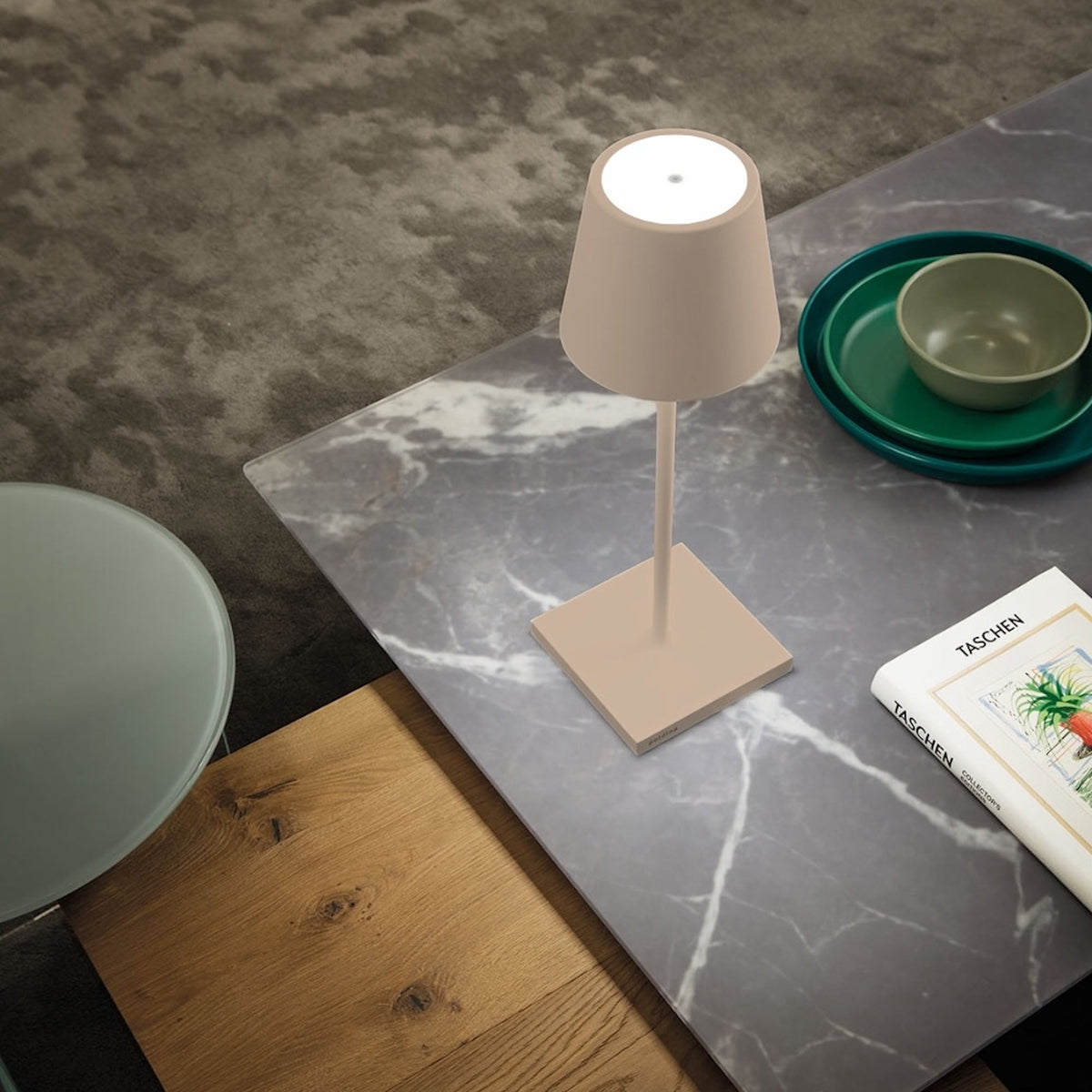 Zafferano America LD0395S4 Poldina Pro L Desk Lamp in Sand