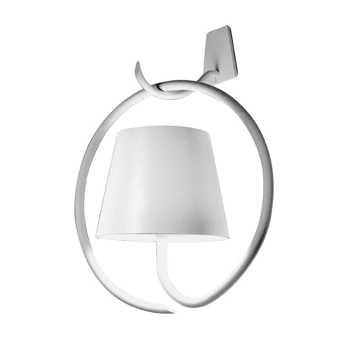 Zafferano America LD0689B4 Poldina Pro Wall Magnetic with Mounting Hook and Ring in White