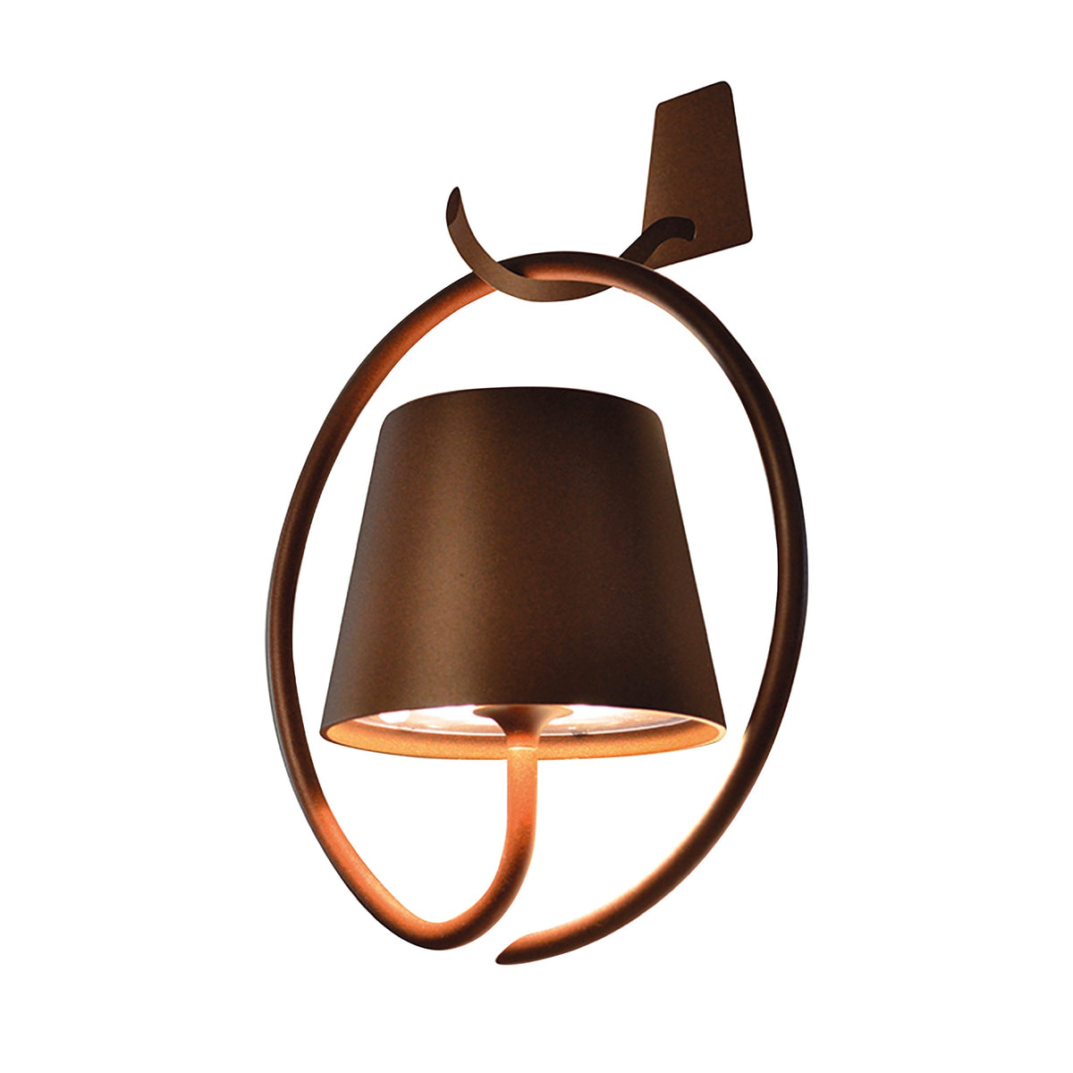 Zafferano America LD0689R4 Poldina Pro Wall Magnetic with Mounting Hook and Ring in Rust