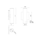 Kuzco Lighting LD2-ED09W14-3036-BK-UNV-010 Lorna LED Extérieur Murale Éclairage vers le haut/vers le bas en noir