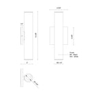 Kuzco Lighting LD2-ED12W20-3036-BK-UNV-010 Lorna LED Extérieur Murale Éclairage vers le haut/vers le bas en noir
