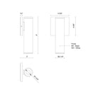 Kuzco Lighting LD2-WS09W10-3036-BK-UNV-010 Lorna LED Interior/Exterior Wall Sconce in Black
