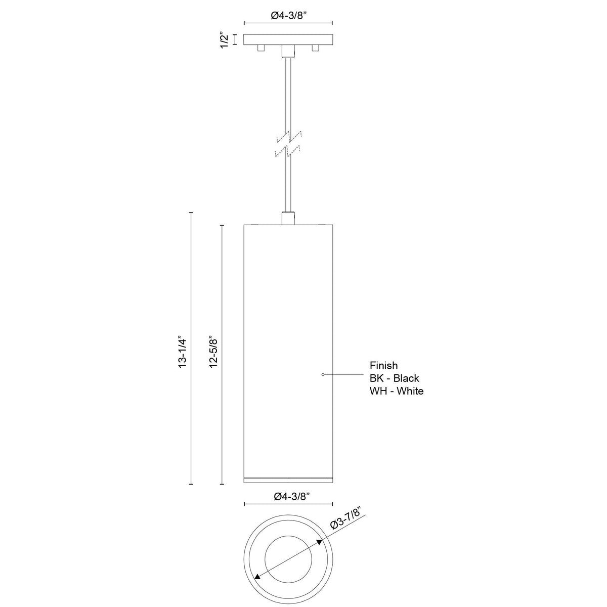 Kuzco Lighting LD4-PD12W24-3036-BK-UNV-010 Lorna LED Pendant in Black