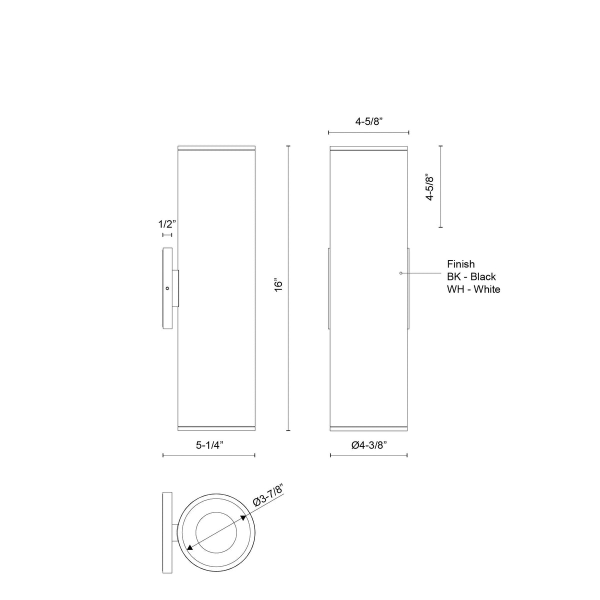 Kuzco Lighting LD4-ED16W40-3036-BK-UNV-010 Lorna LED Exterior Wall Sconce Up/Down Light in Black