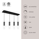 Kuzco Lighting MP21703BK-04 Lena LED Multi Suspension en noir