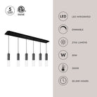 Kuzco Lighting MP21703BK-06 Lena LED Multi Suspension en noir