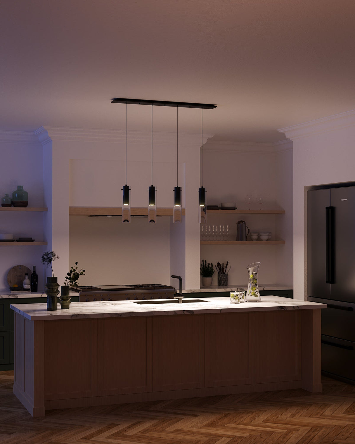 Kuzco Lighting MP21703BK-04 Lena LED Multi Suspension en noir