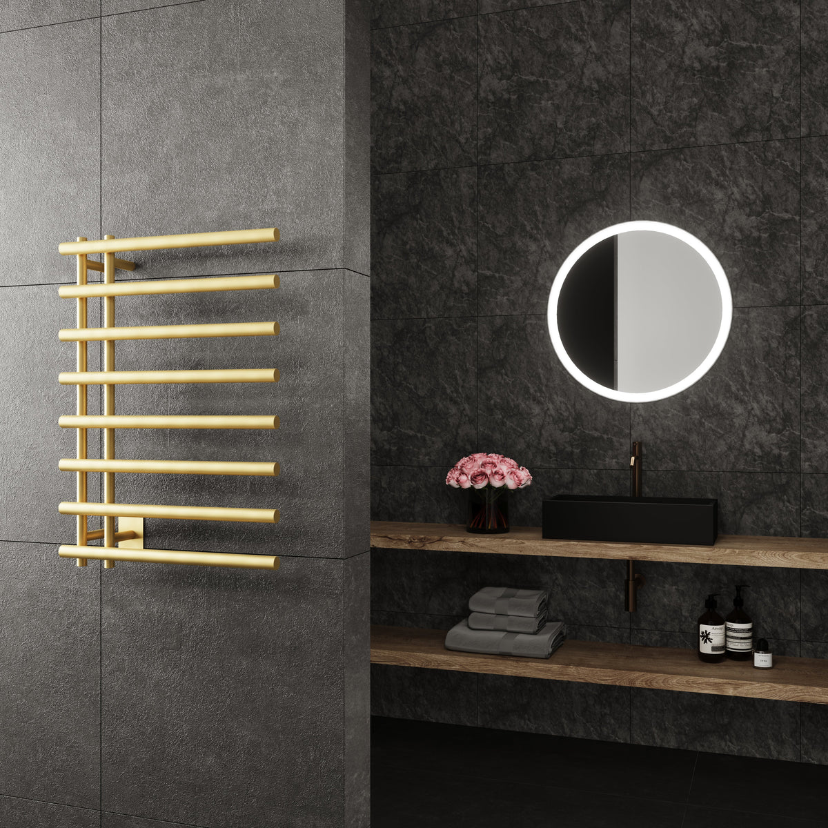 Paris Mirror - LETOGLD08 - Towel Warmer - Leto - Brushed Gold